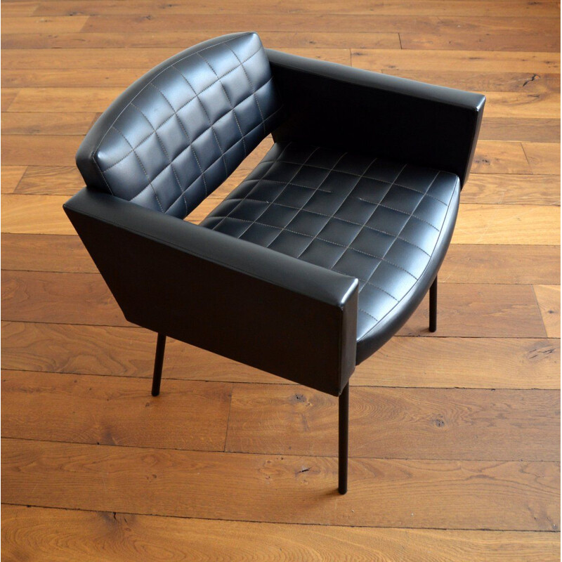 Fauteuil vintage "Conseil" en métal laqué de Pierre Guariche pour Meurop, 1960