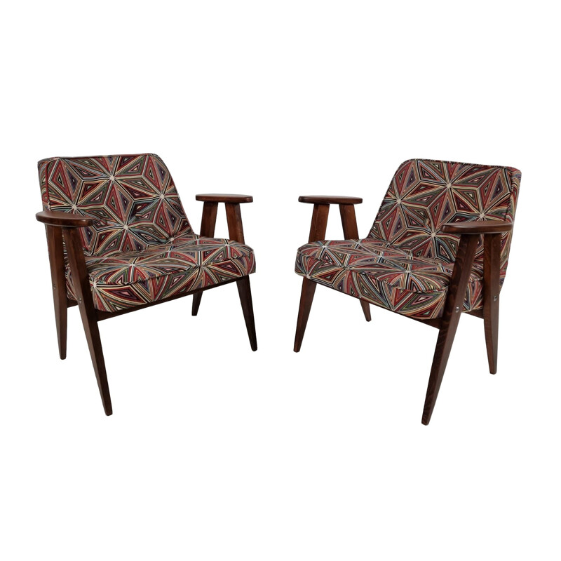 Pair of vintage armchairs by Chierowski 366, 1960s