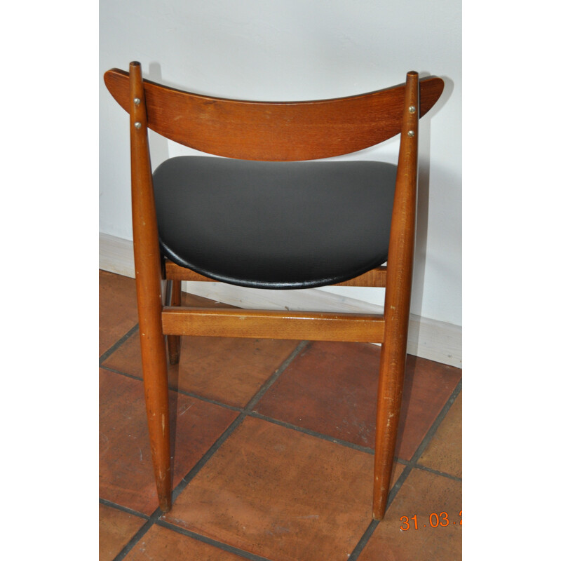 Scandinavian set of 6 chairs - 1970s