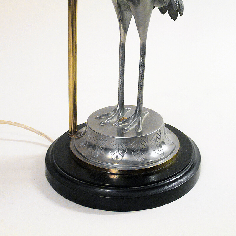 Vintage brass and chrome metal table lamp, 1960