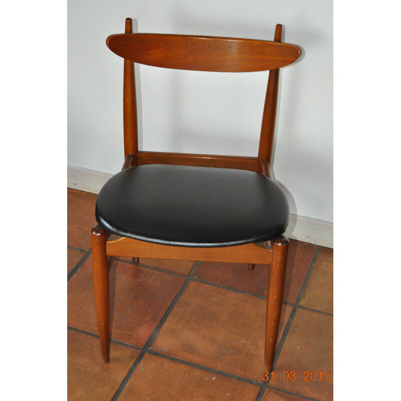Scandinavian set of 6 chairs - 1970s