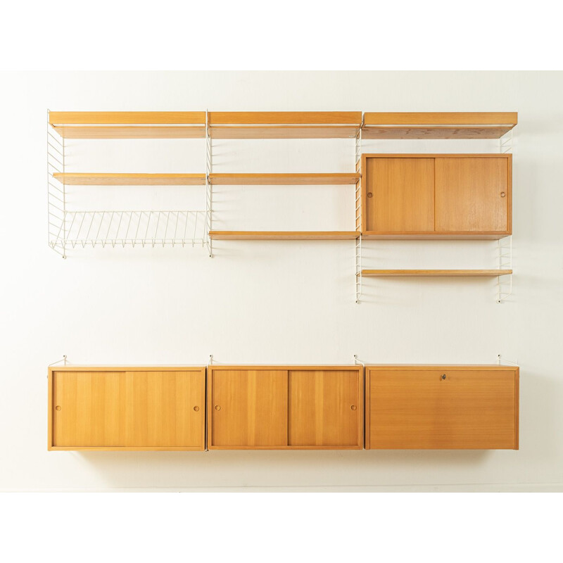 Vintage shelving system in ashwood by Nils Strinning, 1950s