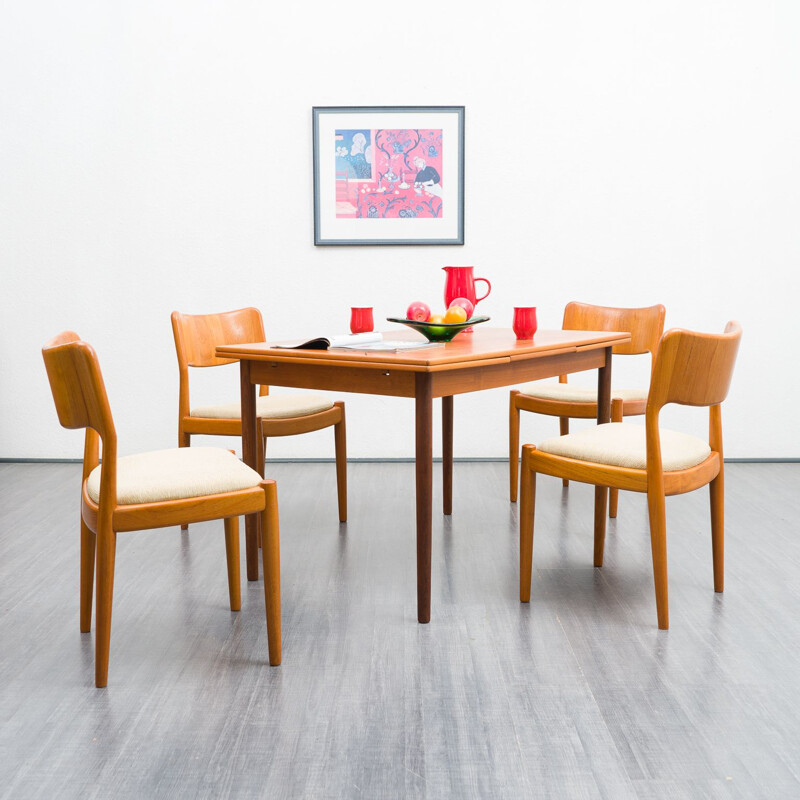 Set of 6 Danish vintage teak dining chairs by Juul Kristensen for Glostrup Möbelfabrik, 1960s