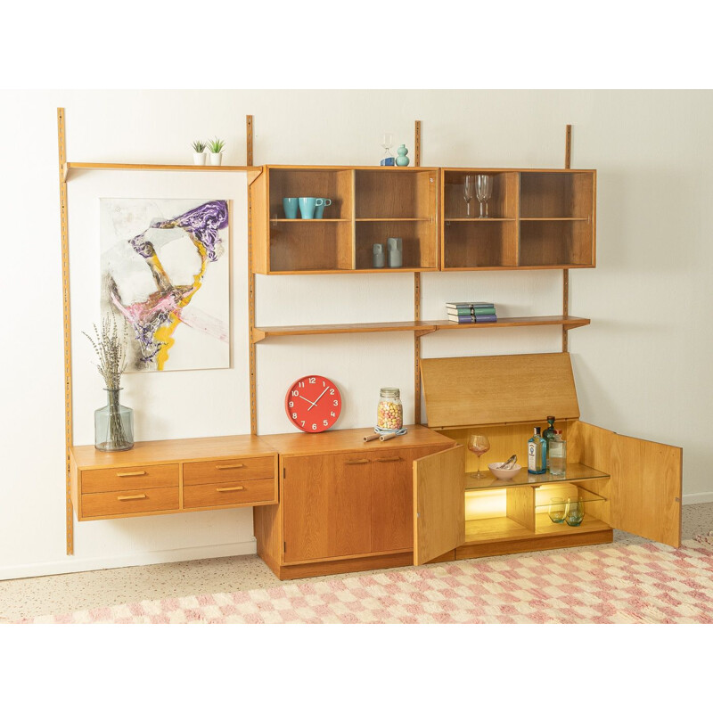 Vintage shelving system in oakwood by Kai Kristiansen for Fm Møbler, 1960s