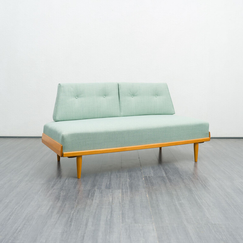 Vintage daybed in light mint green, 1950s