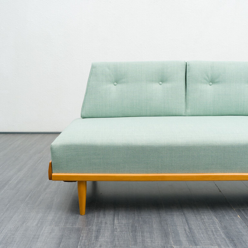 Vintage daybed in light mint green, 1950s