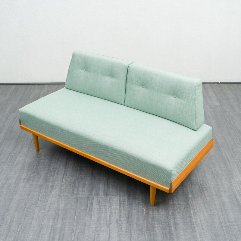 Vintage daybed in light mint green, 1950s