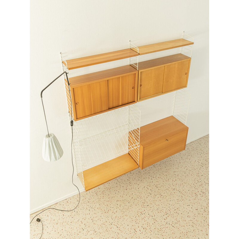 Vintage ash veneer shelving system by Nils Strinning for String Design, 1950