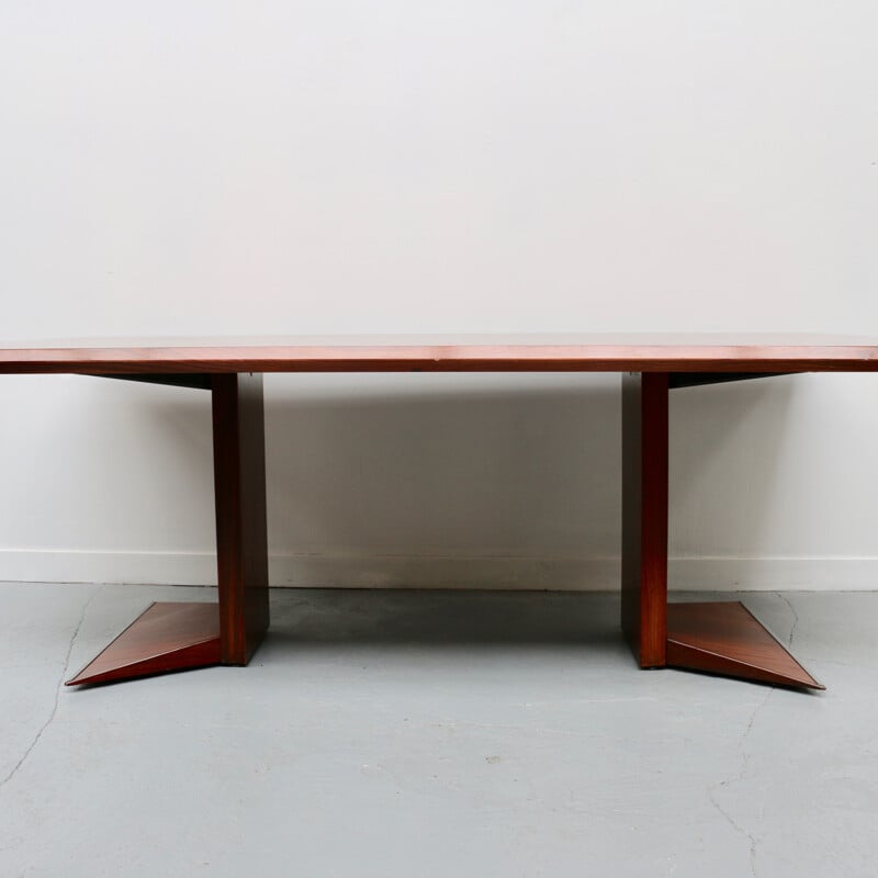 Vintage table in rosewood veneer, Italy 1970