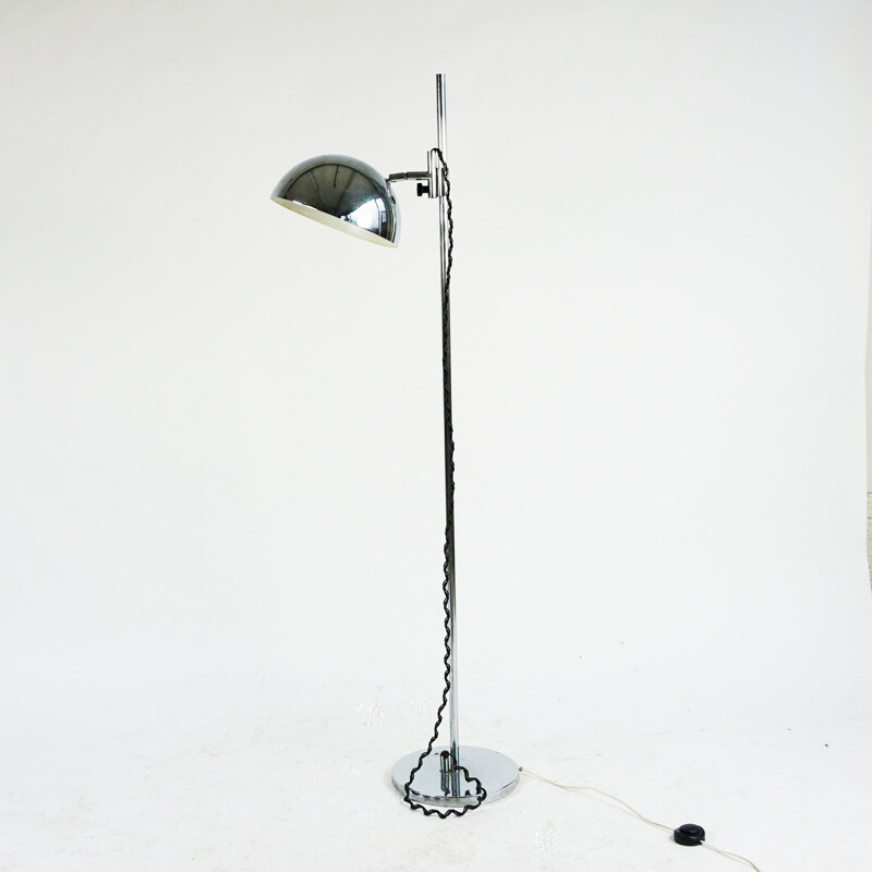 Italian vintage adjustable chrome floor lamp, 1960s