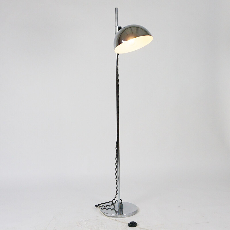 Italian vintage adjustable chrome floor lamp, 1960s