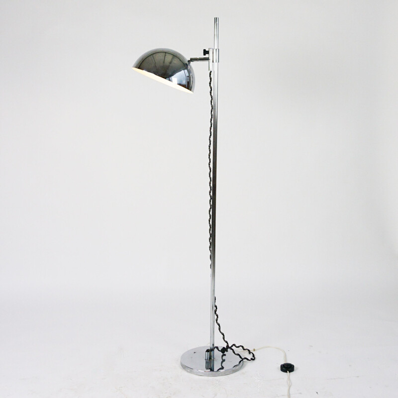 Italian vintage adjustable chrome floor lamp, 1960s