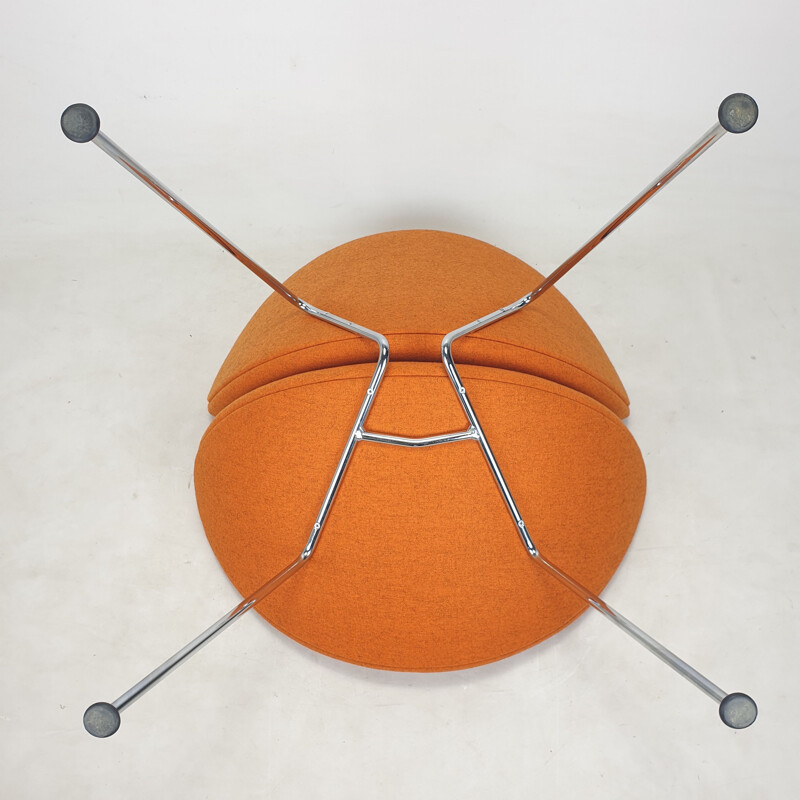Vintage-Sessel aus orangefarbenem Slice und verchromtem Metall von Pierre Paulin für Artifort, 1980