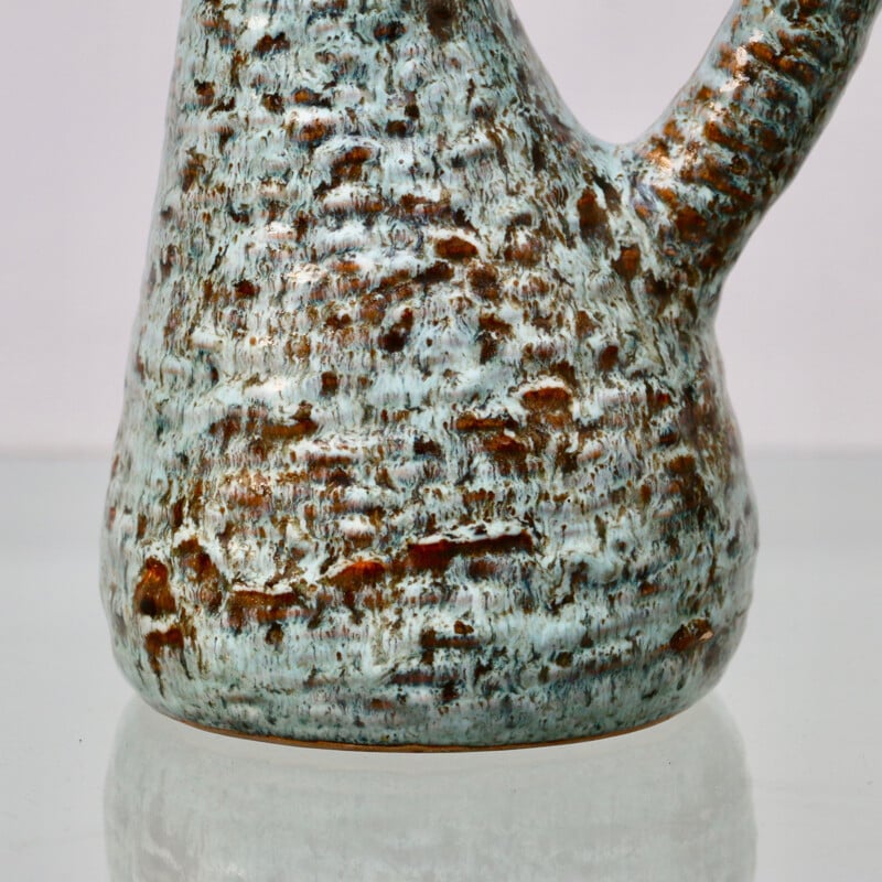 Vintage ceramic pitcher with zoomorphic shape, France 1960