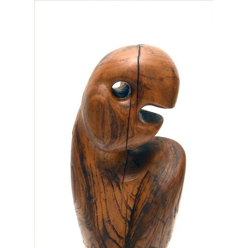 Vintage anthropomorphic wooden sculpture by Paolo Domenichini, 1991