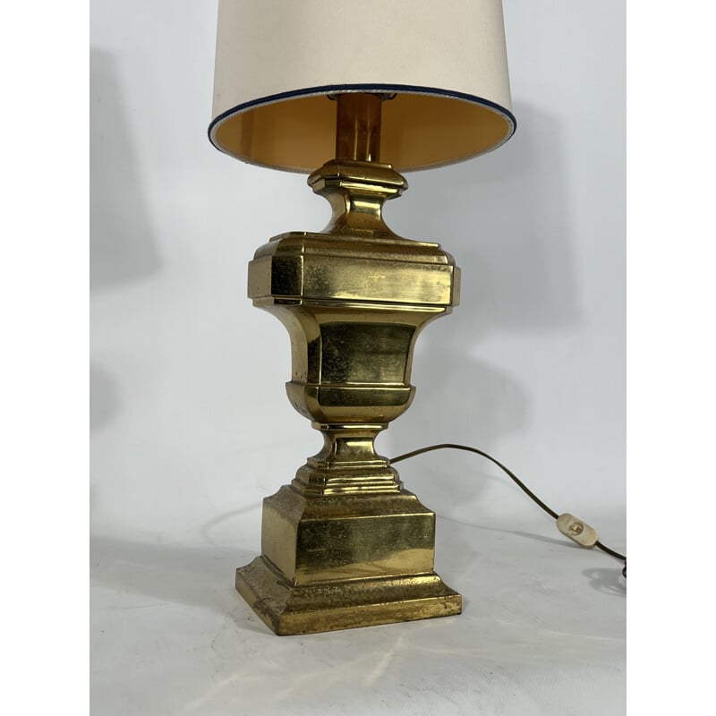 Vintage Italian solid brass table lamp, 1950s