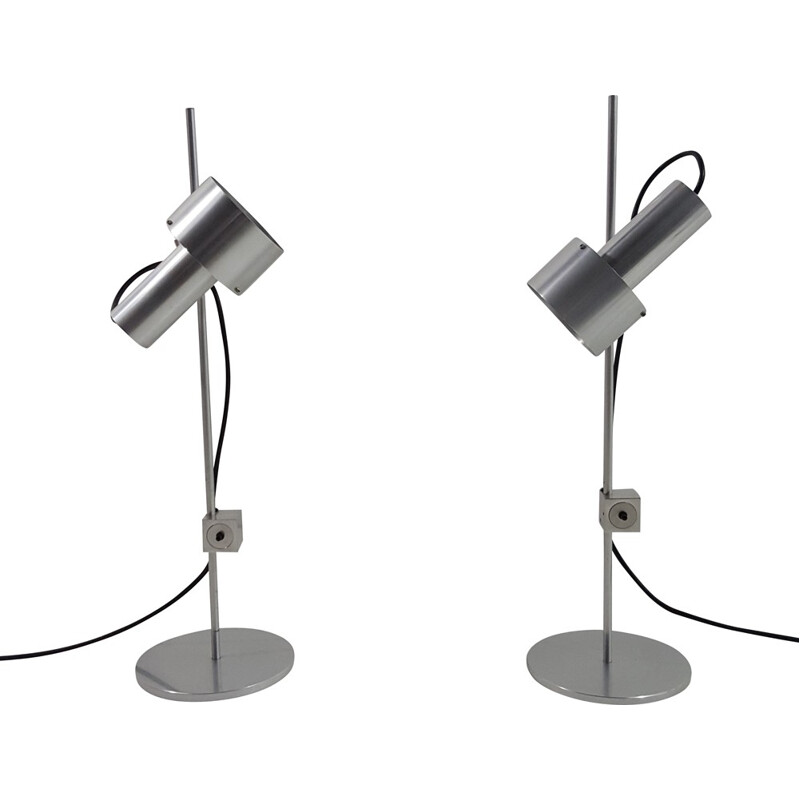 Pair of FA2 aluminum lamps, Peter NELSON - 1960S