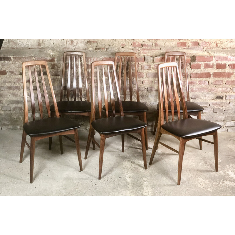 Set of 6 Scandinavian vintage rosewood chairs by Niels Koefoed for Koefoeds Mobelfabrik