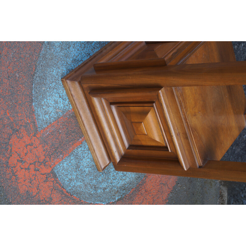 Vintage marble and solid wood console, 1930