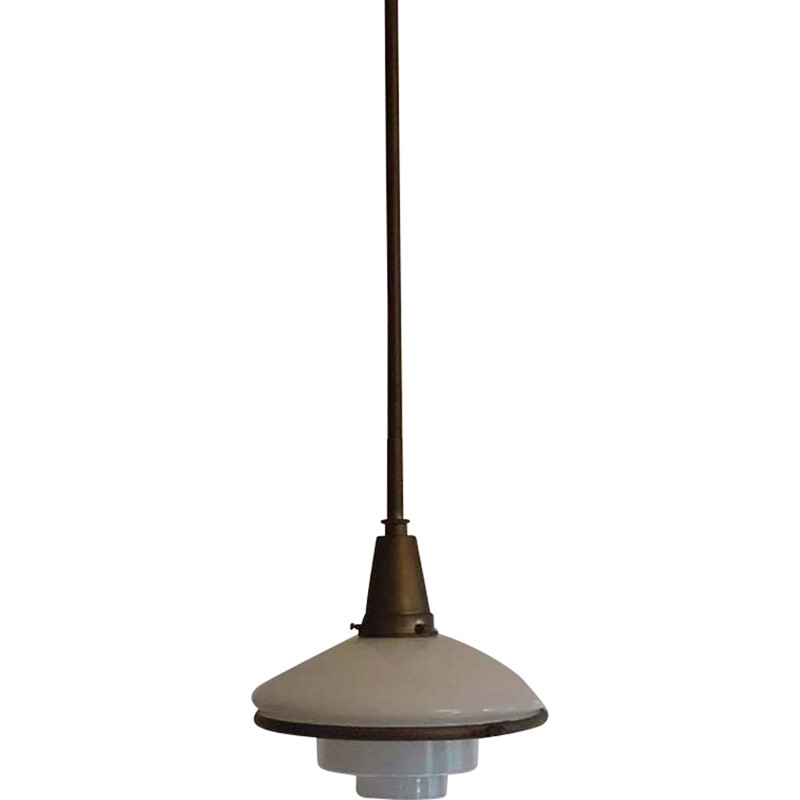 Vintage metal pendant lamp by Otto Muller for Sistrah Licht, Germany 1930