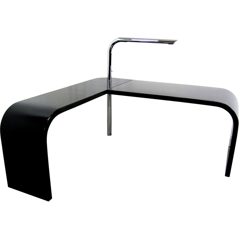 Nikol International "Direk" desk in black lacquered wood, Ennio CHIGGIO - 1970s