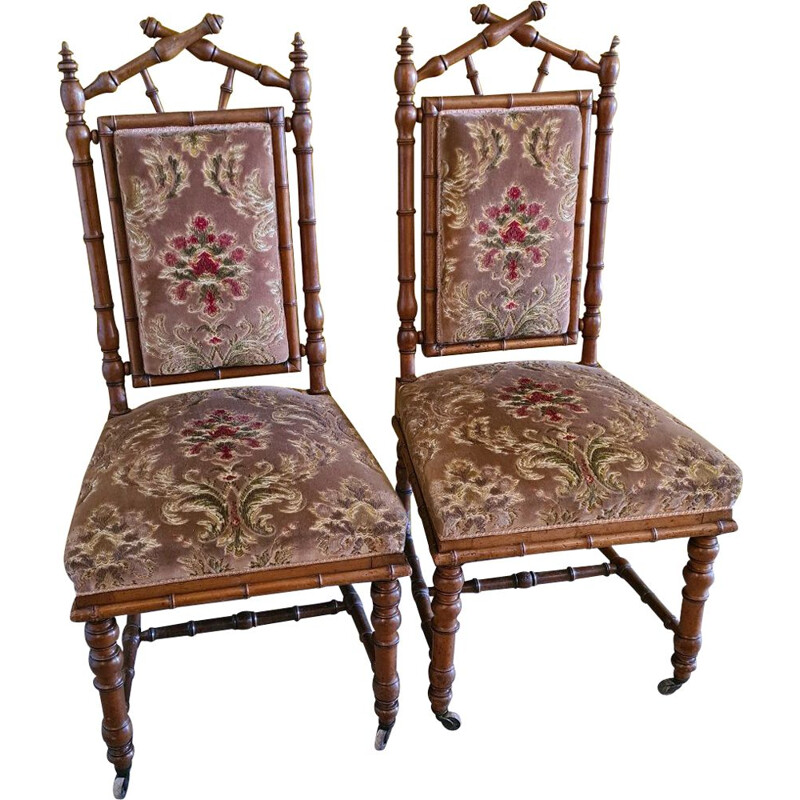 Paire de chaises vintage - faux bambou