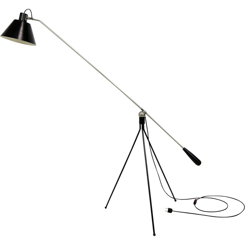 Artifort "Magneto" floor lamp in nickeled metal, H. FILLEKES - 1950s