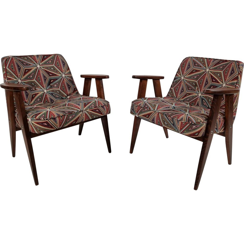 Pair of vintage armchairs by Chierowski 366, 1960s