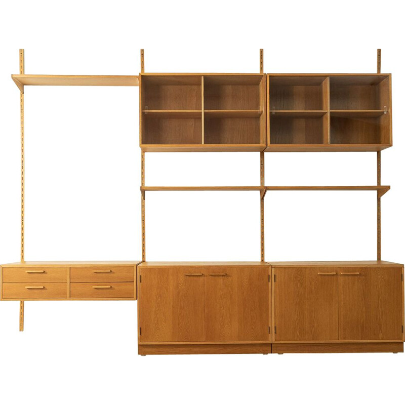 Vintage shelving system in oakwood by Kai Kristiansen for Fm Møbler, 1960s