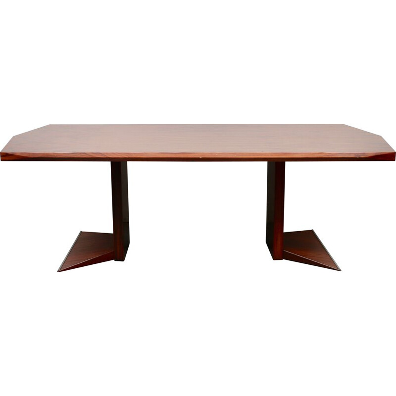 Vintage table in rosewood veneer, Italy 1970