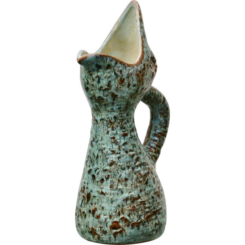 Vintage ceramic pitcher with zoomorphic shape, France 1960