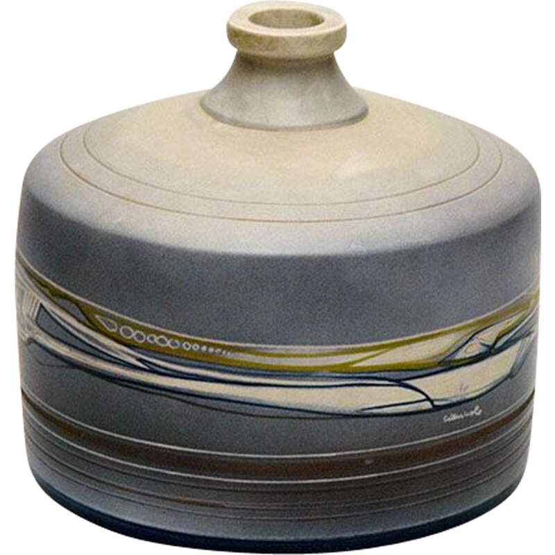 Vintage-Vase aus Terrakotta mit futuristischer Dekoration, 1960