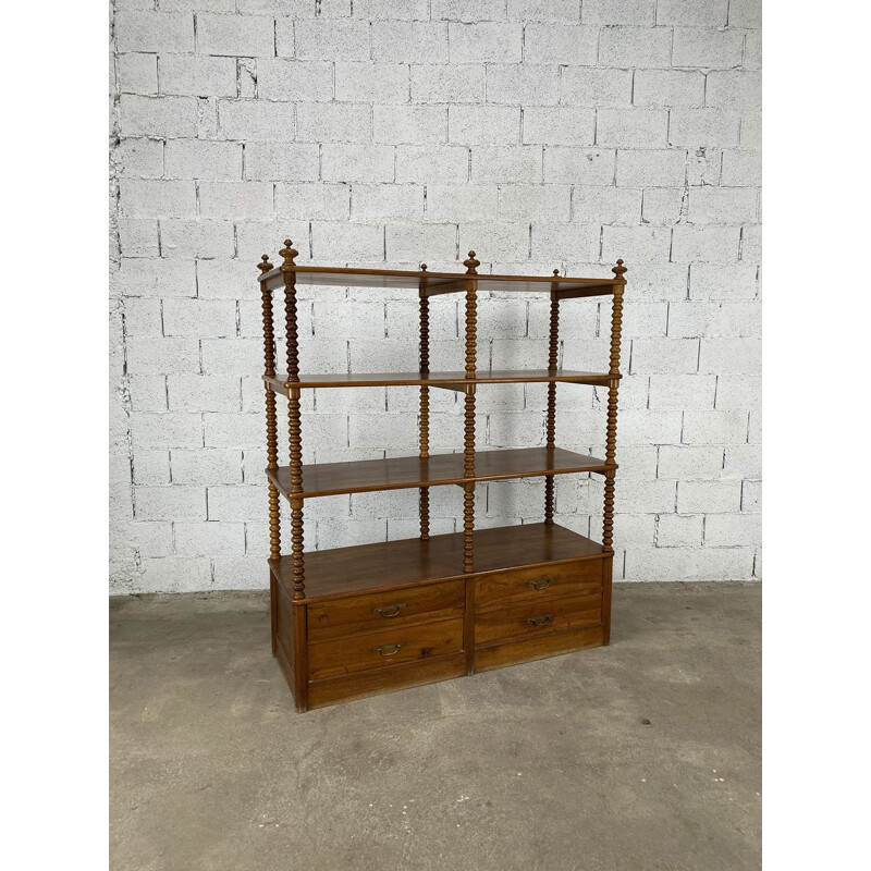 Vintage walnut and brass trimmings shelf