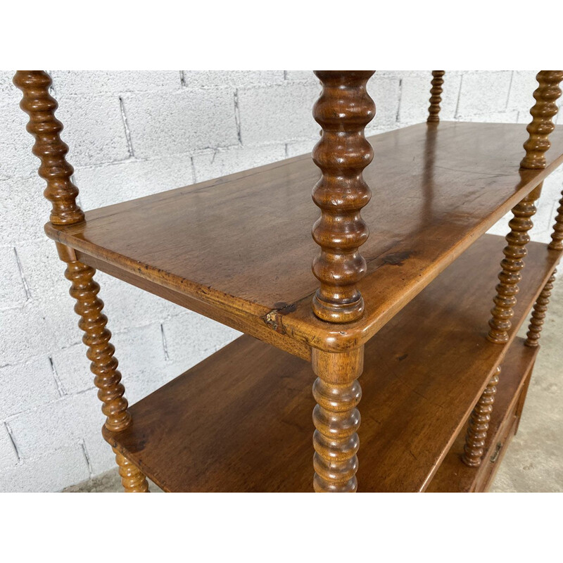 Vintage walnut and brass trimmings shelf