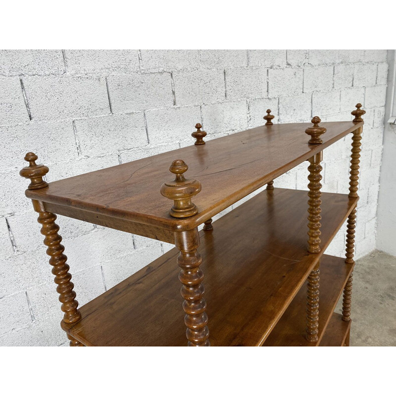 Vintage walnut and brass trimmings shelf