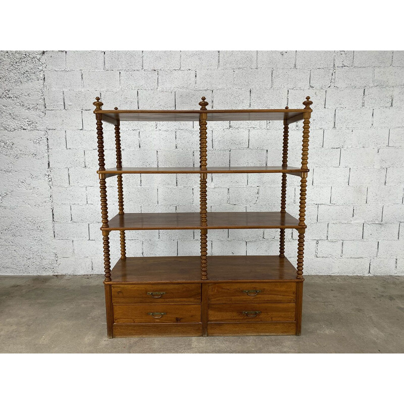 Vintage walnut and brass trimmings shelf