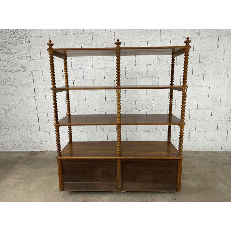 Vintage walnut and brass trimmings shelf