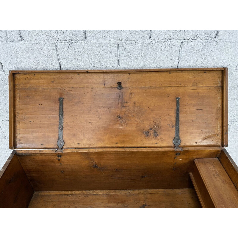 Savoyard vintage wedding chest in pine