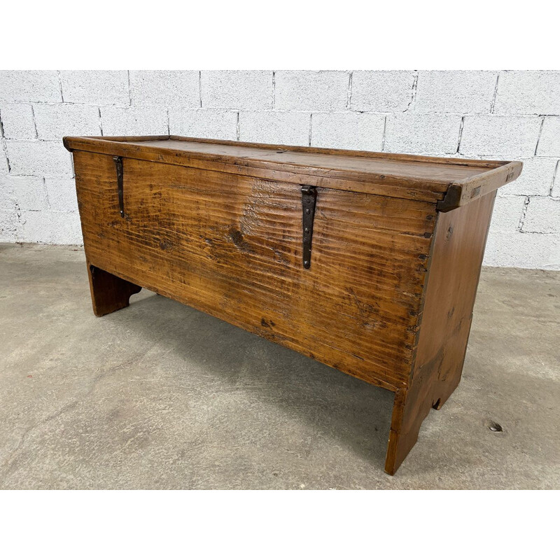 Savoyard vintage wedding chest in pine