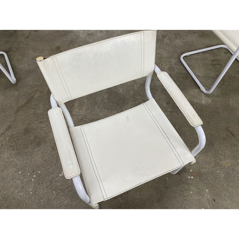 Ensemble de 4 fauteuils cantilever vintage par Matteo Grassi