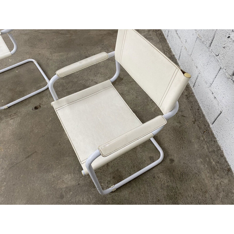 Set of 4 vintage cantilever armchairs by Matteo Grassi