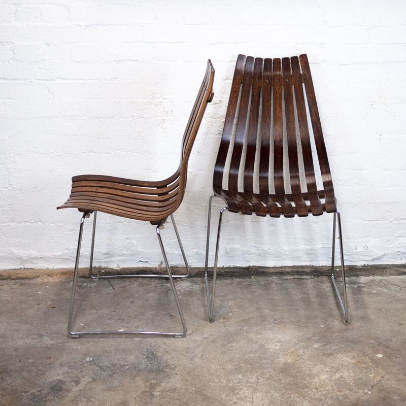 Set van 8 vintage rozenhouten stoelen van Hans Brattrud voor Hove Møbler, 1960