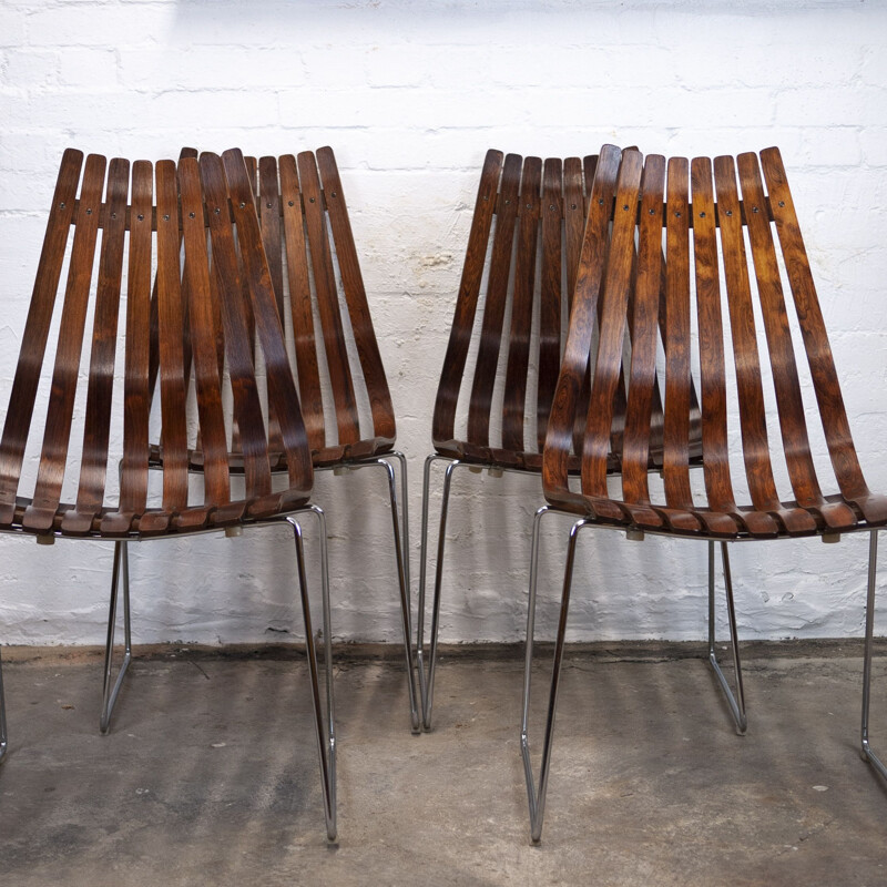 Set of 8 vintage rosewood dining chairs by Hans Brattrud for Hove Møbler, 1960s