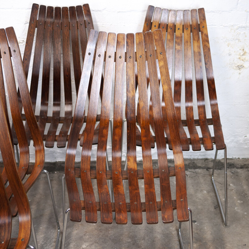 Set of 8 vintage rosewood dining chairs by Hans Brattrud for Hove Møbler, 1960s