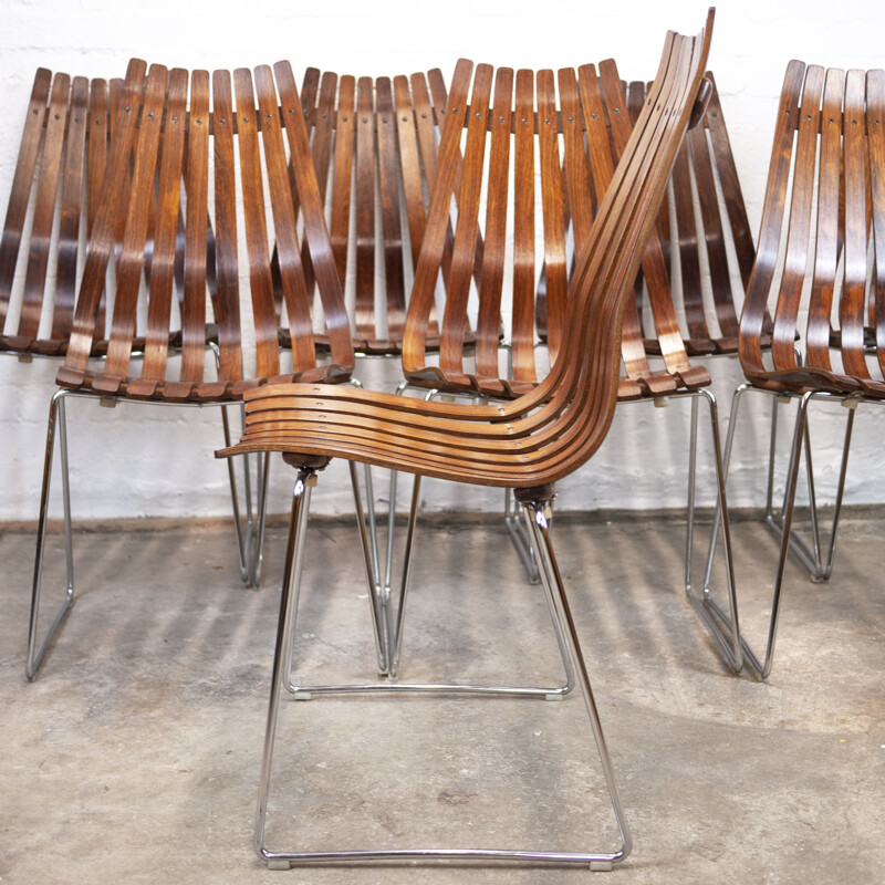 Set of 8 vintage rosewood dining chairs by Hans Brattrud for Hove Møbler, 1960s