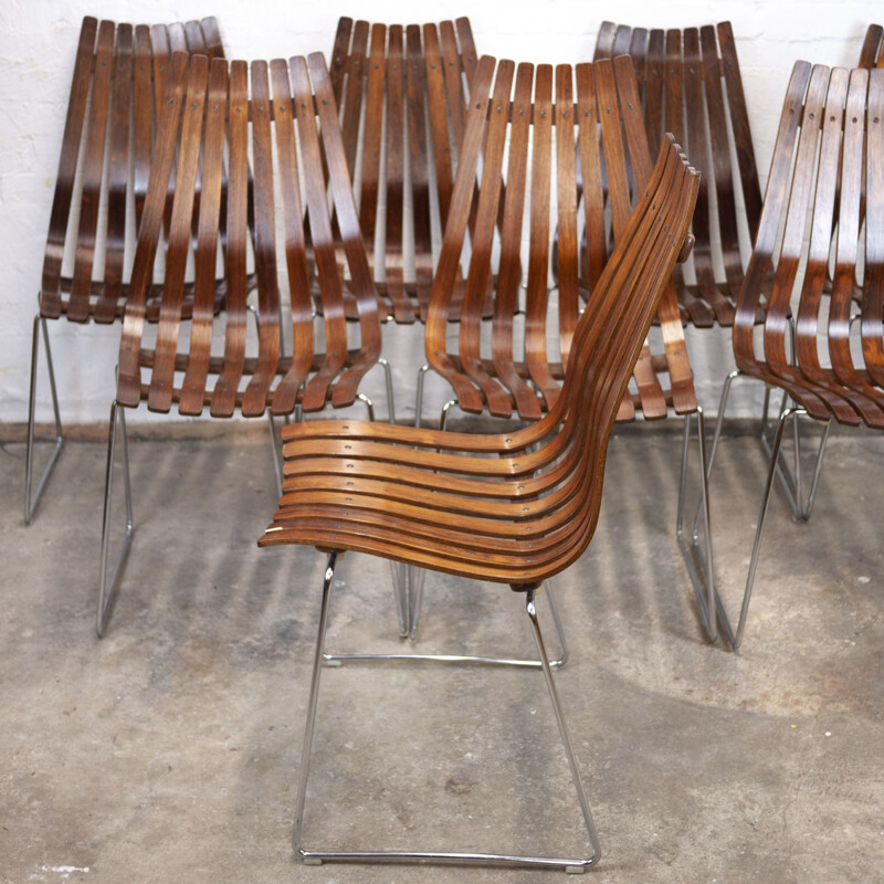 Set of 8 vintage rosewood dining chairs by Hans Brattrud for Hove Møbler, 1960s