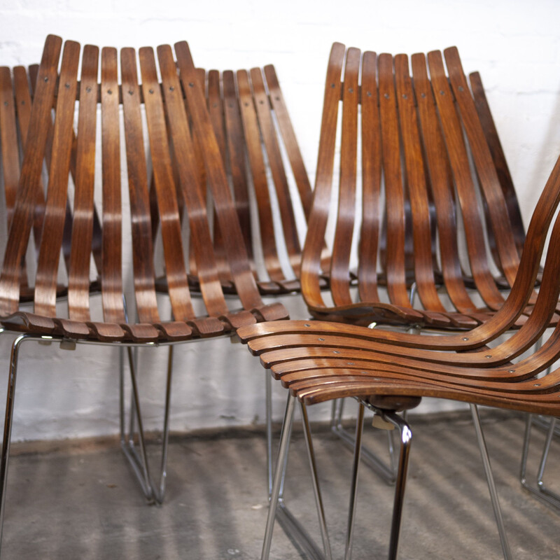 Set of 8 vintage rosewood dining chairs by Hans Brattrud for Hove Møbler, 1960s