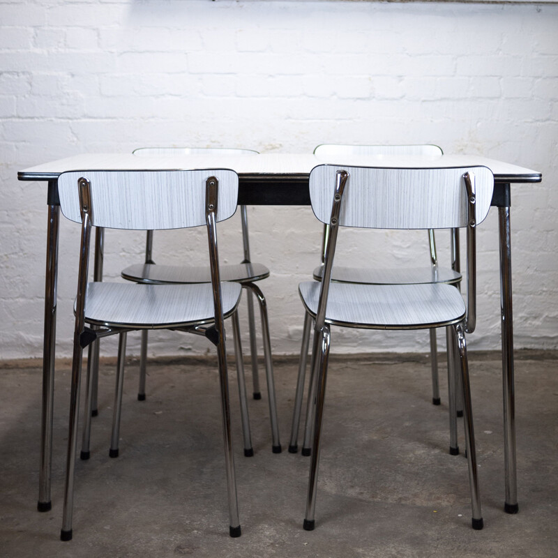 Juego de comedor vintage de formica de Tavo, Bélgica 1950