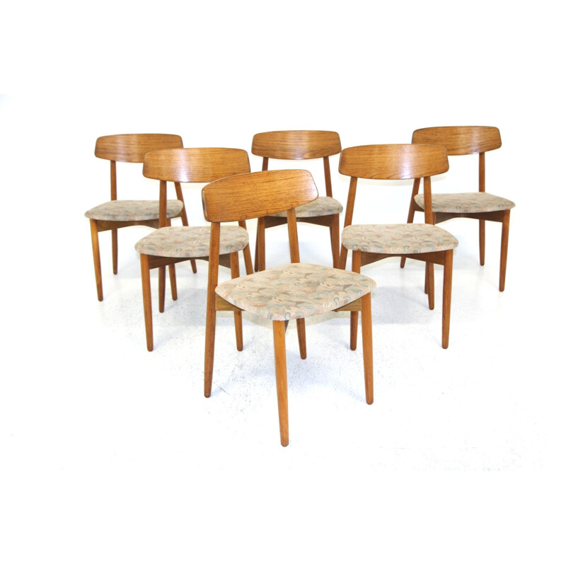 Lot de 6 chaises vintage en teck par Harry Østergaard pour Randers Møbelfabrik, Danemark 1960