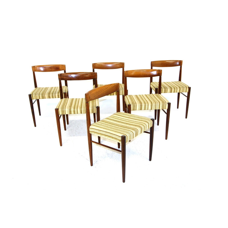 Lot de 6 chaises vintage en palissandre par H W Klein pour Bramin, Danemark 1960